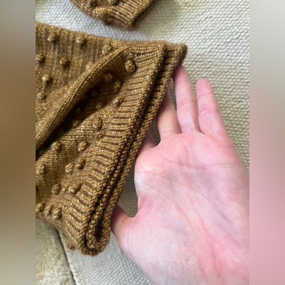 Misha & Puff Wool Bronze Brown Spun Gold Rose Popcorn Mock Neck Sweater PCP 7-8y - Picture 8 of 12